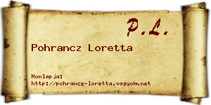 Pohrancz Loretta névjegykártya